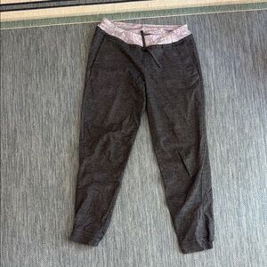 Patagonia Gray Track Pants with Tapered Leg and Textured Fabric